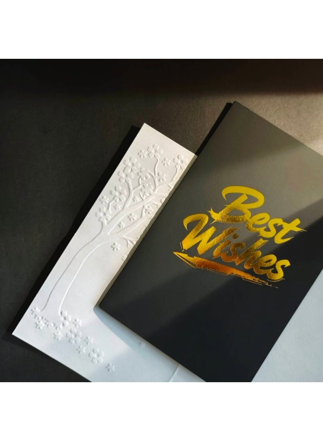 BenQuand Mystique Black Best Wishes Card - Artisan Embossed & Gold Foil - Image 3